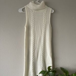 White sweater dress